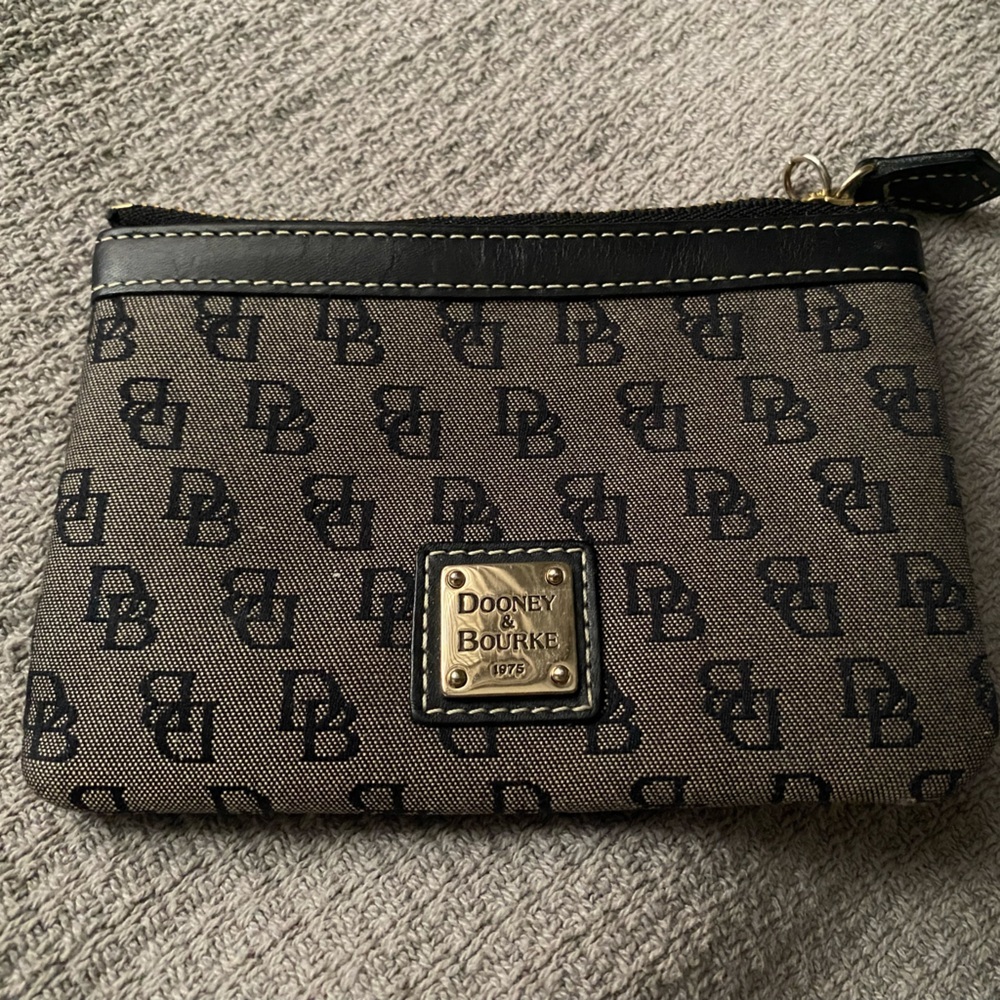 Dooney & Bourke Black and Gray Monogram Change Purse